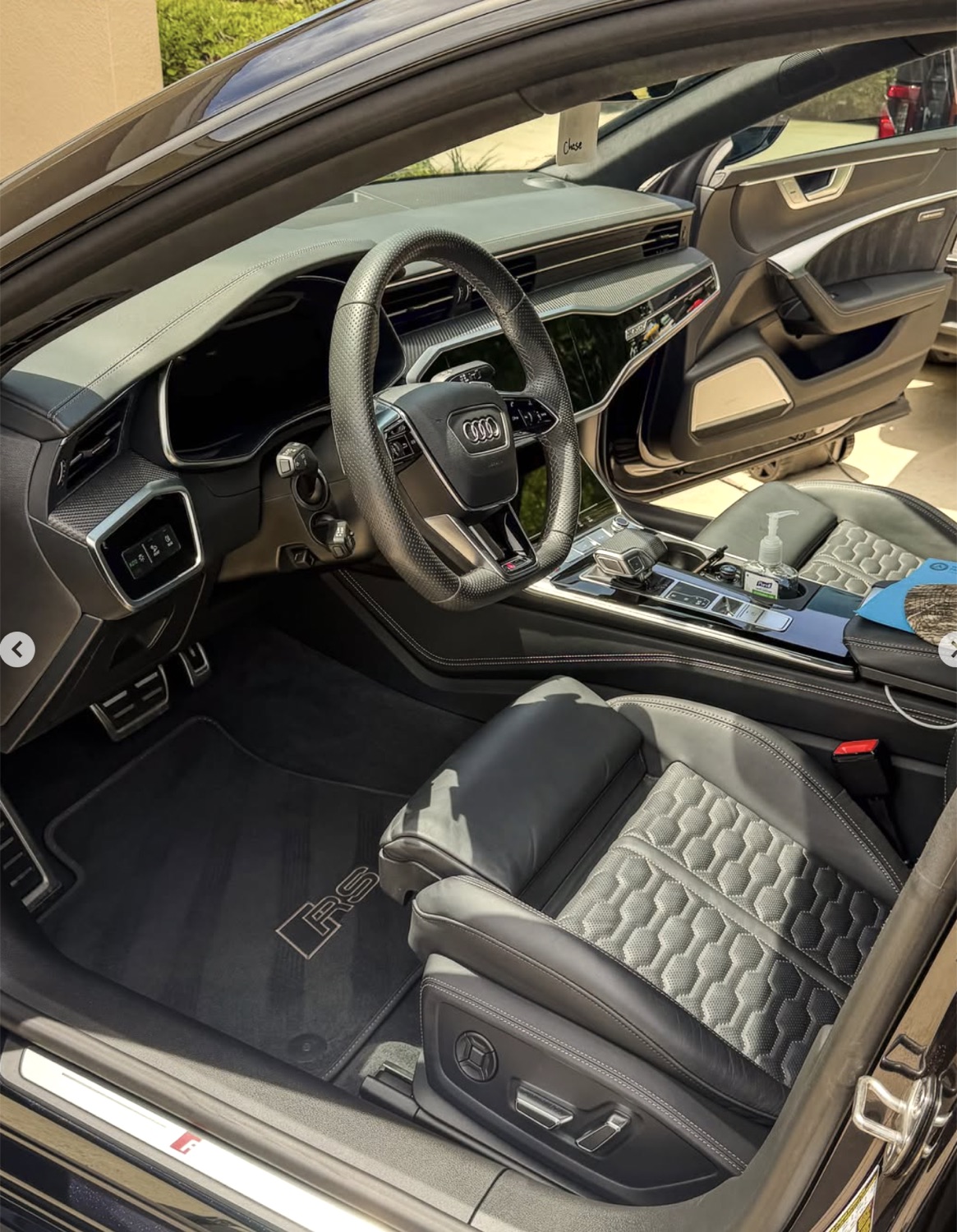 Detailed Audi RS7 interior with conditioned quilted-leather seats